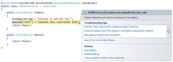 Session less Controller